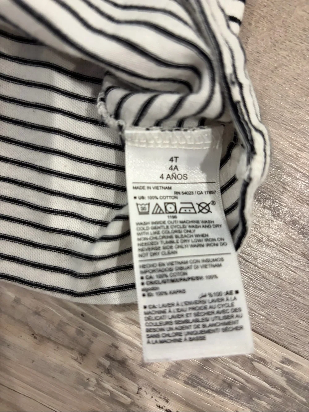 Old Navy Fit & Flare Black & White Stripes Printed Jersey Dress, toddler girl 4T